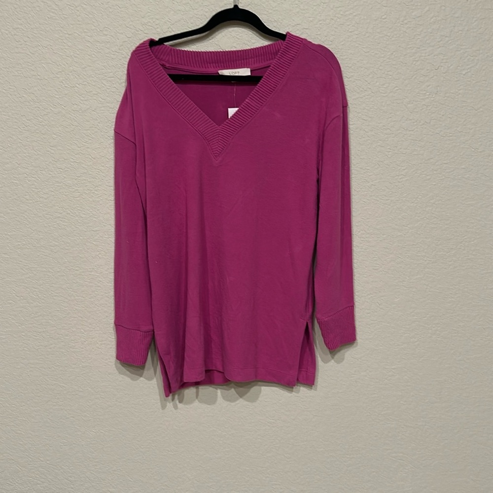 Medium berry color sweater from the loft
